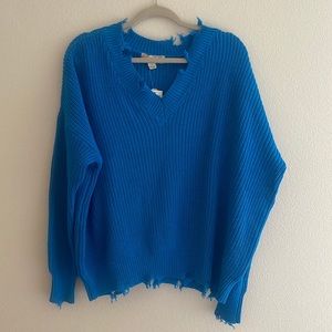 NWT Band of Gypsies Distressed V-neck Sweater